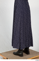  Photos Historical Maid Woman in cloth dress 1 20th century Maid blue dress leather shoes polka dots dress skirt 0004.jpg